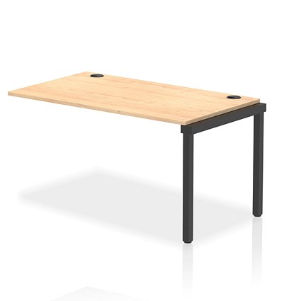 Impulse Bench Single Row Ext Kit 1400 Black Frame Office Bench Desk Maple