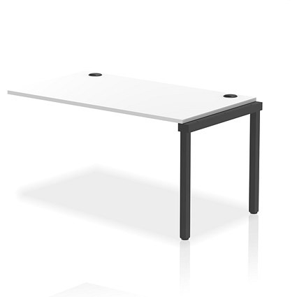 Impulse Bench Single Row Ext Kit 1400 Black Frame Office Bench Desk White