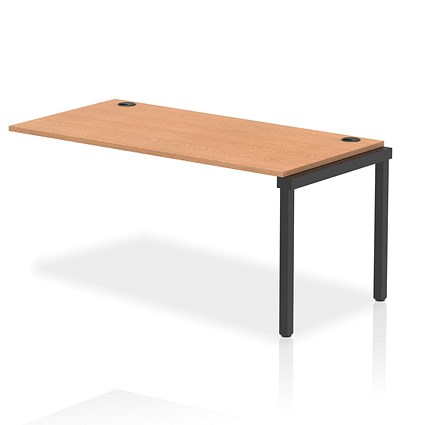 Impulse Bench Single Row Ext Kit 1600 Black Frame Office Bench Desk Oak