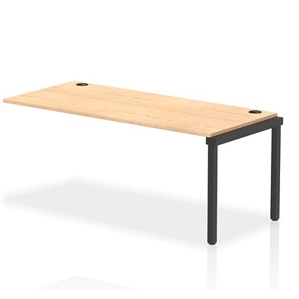 Impulse Bench Single Row Ext Kit 1800 Black Frame Office Bench Desk Maple