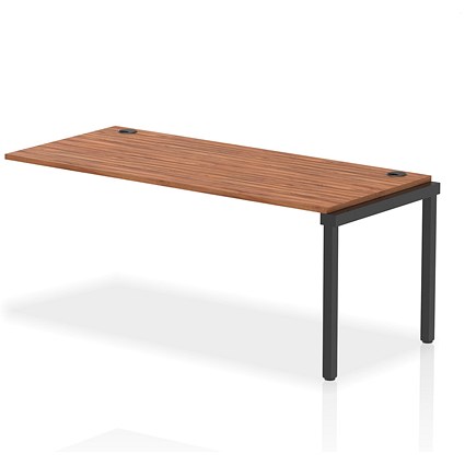 Impulse Bench Single Row Ext Kit 1800 Black Frame Office Bench Desk Walnut