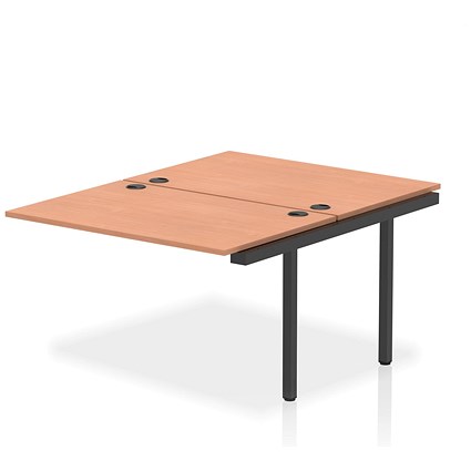 Impulse Bench B2B Ext Kit 1200 Black Frame Office Bench Desk Beech