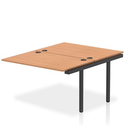 Impulse Bench B2B Ext Kit 1200 Black Frame Office Bench Desk Oak