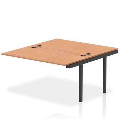 Impulse Bench B2B Ext Kit 1400 Black Frame Office Bench Desk Oak
