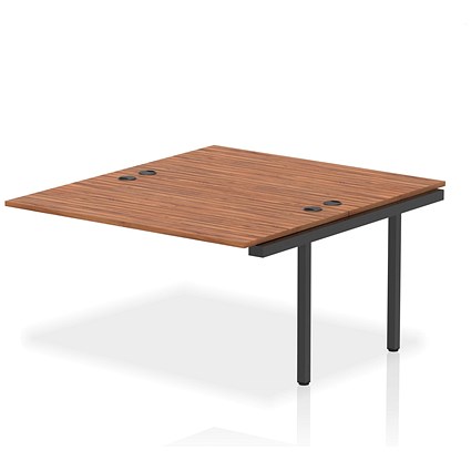 Impulse Bench B2B Ext Kit 1400 Black Frame Office Bench Desk Walnut