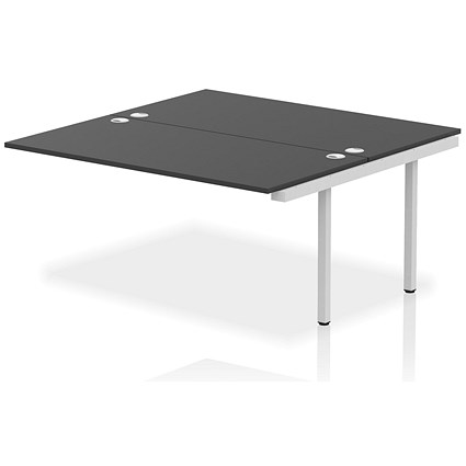 Impulse Bench B2B Ext Kit 1600 Silver Frame Office Bench Desk Black