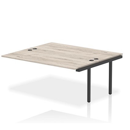 Impulse Bench B2B Ext Kit 1800 Black Frame Office Bench Desk Grey Oak