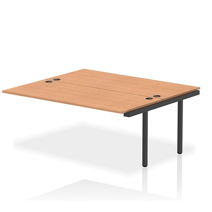 Impulse Bench B2B Ext Kit 1800 Black Frame Office Bench Desk Oak