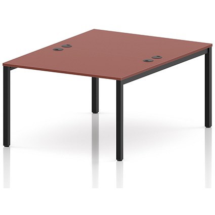 Impulse Bench B2B 2 Person 1200 Black Frame Office Bench Desk Brick Red