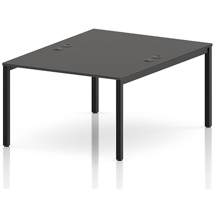 Impulse Bench B2B 2 Person 1200 Black Frame Office Bench Desk Carbon Grey