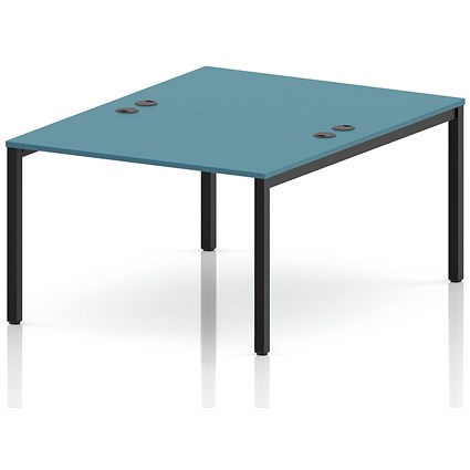 Impulse Bench B2B 2 Person 1200 Black Frame Office Bench Desk Dark Teal