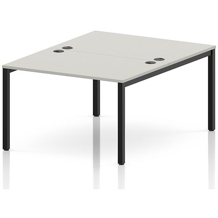 Impulse Bench B2B 2 Person 1200 Black Frame Office Bench Desk Dove Grey