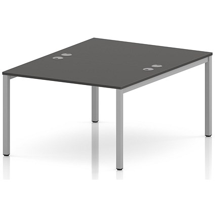 Impulse Bench B2B 2 Person 1200 Silver Frame Office Bench Desk Carbon Grey
