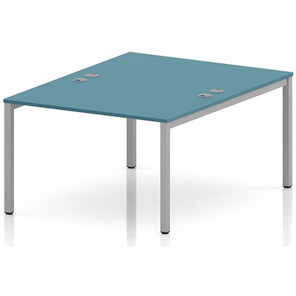 Impulse Bench B2B 2 Person 1200 Silver Frame Office Bench Desk Dark Teal