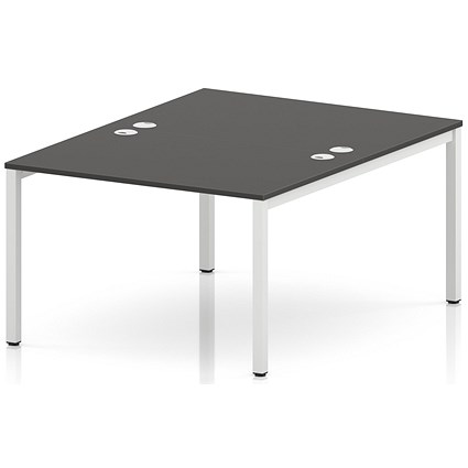 Impulse Bench B2B 2 Person 1200 White Frame Office Bench Desk Carbon Grey