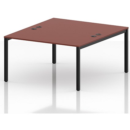 Impulse Bench B2B 2 Person 1400 Black Frame Office Bench Desk Brick Red