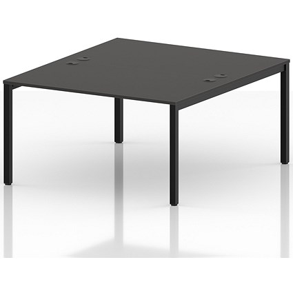Impulse Bench B2B 2 Person 1400 Black Frame Office Bench Desk Carbon Grey
