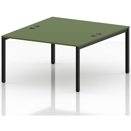 Impulse Bench B2B 2 Person 1400 Black Frame Office Bench Desk Moss Green