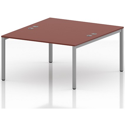 Impulse Bench B2B 2 Person 1400 Silver Frame Office Bench Desk Brick Red