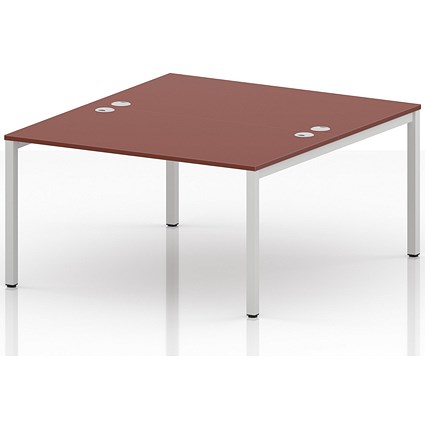 Impulse Bench B2B 2 Person 1400 White Frame Office Bench Desk Brick Red