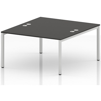 Impulse Bench B2B 2 Person 1400 White Frame Office Bench Desk Carbon Grey
