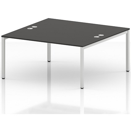 Impulse Bench B2B 2 Person 1600 White Frame Office Bench Desk Carbon Grey