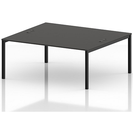 Impulse Bench B2B 2 Person 1800 Black Frame Office Bench Desk Carbon Grey