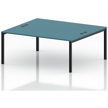 Impulse Bench B2B 2 Person 1800 Black Frame Office Bench Desk Dark Teal