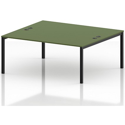 Impulse Bench B2B 2 Person 1800 Black Frame Office Bench Desk Moss Green