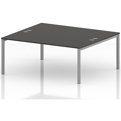 Impulse Bench B2B 2 Person 1800 Silver Frame Office Bench Desk Carbon Grey