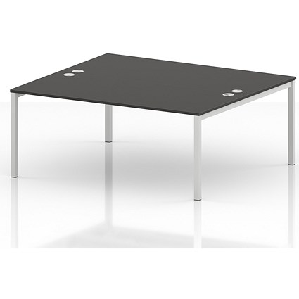 Impulse Bench B2B 2 Person 1800 White Frame Office Bench Desk Carbon Grey