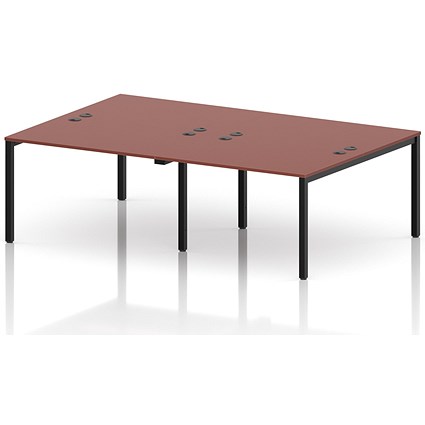 Impulse Bench B2B 4 Person 1200 Black Frame Office Bench Desk Brick Red