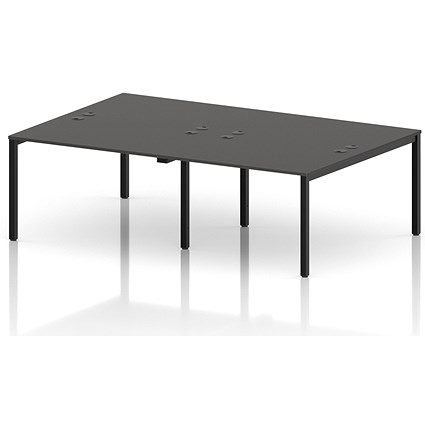 Impulse Bench B2B 4 Person 1200 Black Frame Office Bench Desk Carbon Grey
