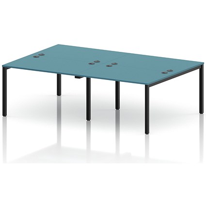 Impulse Bench B2B 4 Person 1200 Black Frame Office Bench Desk Dark Teal