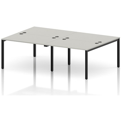 Impulse Bench B2B 4 Person 1200 Black Frame Office Bench Desk Dove Grey