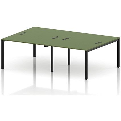 Impulse Bench B2B 4 Person 1200 Black Frame Office Bench Desk Moss Green