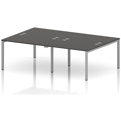 Impulse Bench B2B 4 Person 1200 Silver Frame Office Bench Desk Carbon Grey