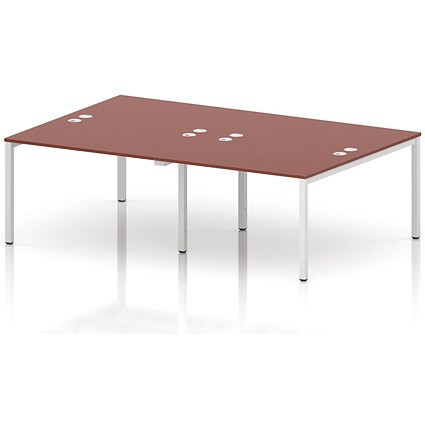 Impulse Bench B2B 4 Person 1200 White Frame Office Bench Desk Brick Red
