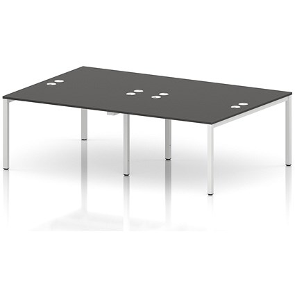 Impulse Bench B2B 4 Person 1200 White Frame Office Bench Desk Carbon Grey