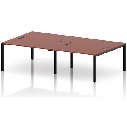 Impulse Bench B2B 4 Person 1400 Black Frame Office Bench Desk Brick Red
