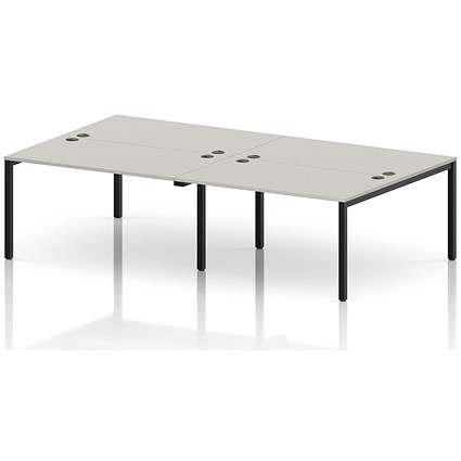 Impulse Bench B2B 4 Person 1400 Black Frame Office Bench Desk Dove Grey