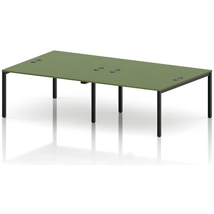 Impulse Bench B2B 4 Person 1400 Black Frame Office Bench Desk Moss Green
