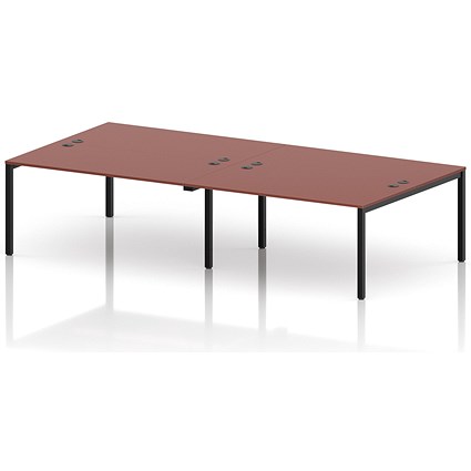 Impulse Bench B2B 4 Person 1600 Black Frame Office Bench Desk Brick Red