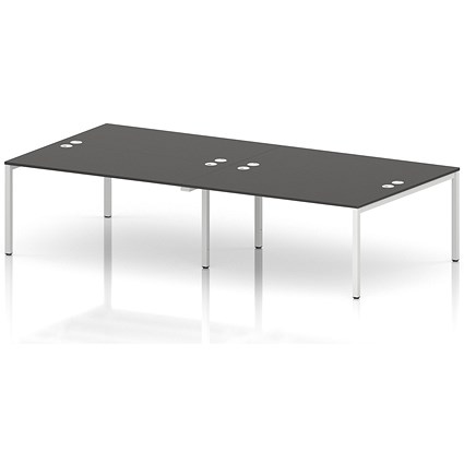 Impulse Bench B2B 4 Person 1600 White Frame Office Bench Desk Carbon Grey