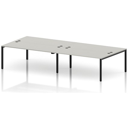 Impulse Bench B2B 4 Person 1800 Black Frame Office Bench Desk Dove Grey