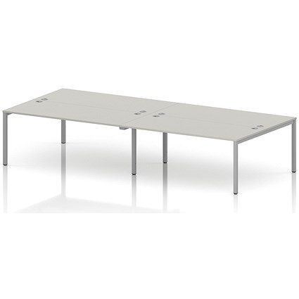 Impulse Bench B2B 4 Person 1800 Silver Frame Office Bench Desk Dove Grey