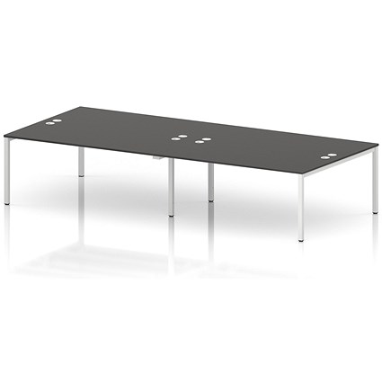 Impulse Bench B2B 4 Person 1800 White Frame Office Bench Desk Carbon Grey