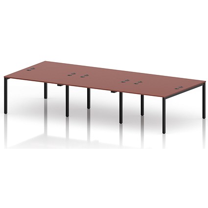Impulse Bench B2B 6 Person 1200 Black Frame Office Bench Desk Brick Red