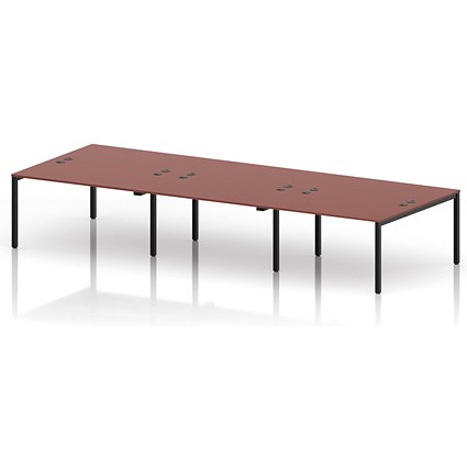 Impulse Bench B2B 6 Person 1400 Black Frame Office Bench Desk Brick Red