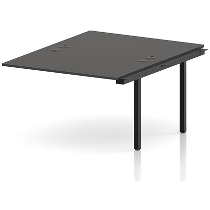 Impulse Bench B2B Ext Kit 1200 Black Frame Office Bench Desk Carbon Grey
